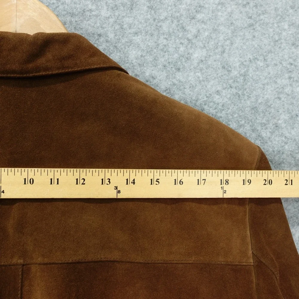 Vintage Suede Leather Sport Coat BANANA REPUBLIC Mens Large Brown Chore Safari